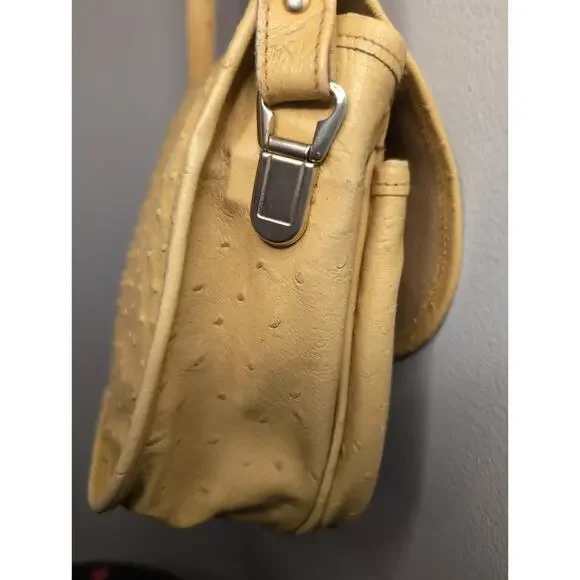 Vintage classic ostrich leather made in Italy crossbody purse - Picture 7 of 10